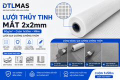 Lưới Thủy Tinh Mắt 2x2mm 80g/m² Cuộn 1x50m Mềm VDTL – Lưới Gia Cường Chống Thấm