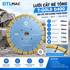 Lưỡi cắt bê tông T – Gold 400mm cho máy cắt bê tông