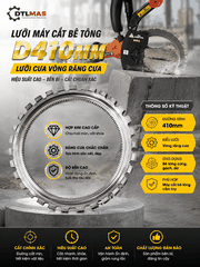 Lưỡi máy cắt bê tông cầm tay. Lưỡi cưa vòng răng cưa D410mm