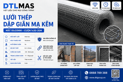 Lưới Thép Dập Giãn Mạ Kẽm 10x20mm Cuộn 1x30-35m | Lưới Hình Thoi Chống Nứt Tường, Trát Vữa