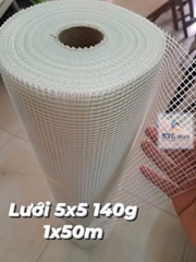 Lưới Thủy Tinh Mắt 5x5mm 140g/m² Cuộn 1x50m – Lưới Gia Cường Chống Nứt