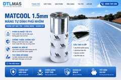 MATCOOL 1.5mm Màu Bạc Cuộn 1x30m | Màng Tự Dính Phủ Nhôm Chống Dột Mái Tôn, Chống Nóng Kháng UV