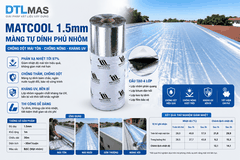 MATCOOL 1.5mm Màu Bạc Cuộn 1x30m | Màng Tự Dính Phủ Nhôm Chống Dột Mái Tôn, Chống Nóng Kháng UV