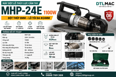 Máy Đột Lỗ Thủy Lực Cầm Tay MHP-24E 1100W – Đột Thép 8mm, Lỗ Tối Đa Φ24mm