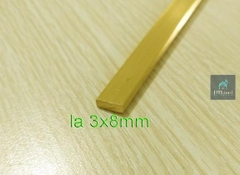 Nẹp Đồng LA 3x8mm - Ron và Chỉ Trang Trí Sàn, Tường, Vách, Trần; Chống Trơn Trượt và Bảo Vệ Cạnh Hiệu Quả