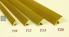 Nẹp đồng T10 Gân - Nẹp chi đồng chống trơn trượt cầu thang, mặt bậc T10 thanh 3m