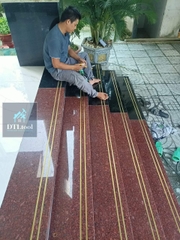 Nẹp đồng T10 Gân - Nẹp chi đồng chống trơn trượt cầu thang, mặt bậc T10 thanh 3m