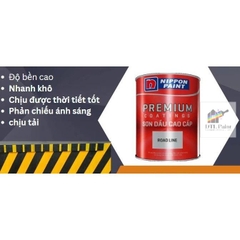 Nippon Reflective Road Line Đỏ 5 Lít - Sơn kẻ vạch, sơn giao thông gốc Acrylic mau khô màu Đỏ