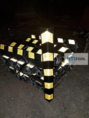 Ốp Góc Cột Cao Su Phản Quang 1000x100x10mm Vuông SDTL | Bảo Vệ Góc Cột, Góc Tường, Tầng Hầm & Bãi Đỗ Xe
