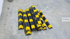 Ốp Góc Cột Cao Su Phản Quang 800x100x10mm Tròn SDTL | Bảo Vệ Cột Nhà Xe, Tầng Hầm & Nhà Xưởng