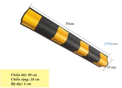 Ốp Góc Cột Cao Su Phản Quang 800x100x10mm Tròn SDTL | Bảo Vệ Cột Nhà Xe, Tầng Hầm & Nhà Xưởng