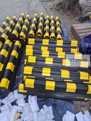 Ốp Góc Cột Cao Su Phản Quang 800x100x10mm Tròn SDTL | Bảo Vệ Cột Nhà Xe, Tầng Hầm & Nhà Xưởng