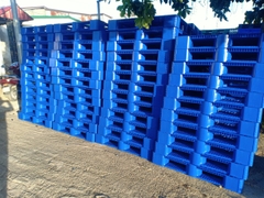 Pallet nhựa 1100x1100x150mm - Tải trọng 1100-2200Kg - Xanh dương - BPG110.110.OP09-1