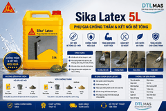 Sika Latex 5L – Phụ Gia Chống Thấm & Kết Nối Bê Tông
