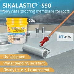 Sikalastic 590 - Thùng 20Kg - Chống thấm 1 thành phần, gốc Polyurethane-Acrylic phân tán, được cải thiện khả năng kháng lại sự đọng nước, kháng tia UV tuyệt hảo