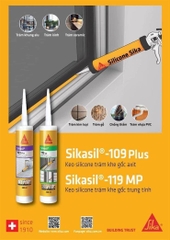 Sikasil 119MP - Keo Silicone trung tính. Dùng trong nhà và ngoài trời - Màu Trắng
