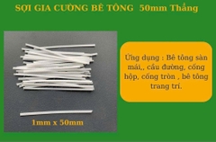 Sợi PP 1mm x 50mm - Sợi PP gia cường chống nứt cho bê tông. Ưu việt trong thi công sàn siêu phẳng, bê tông nội thất,...  (Cover Concrete PP, Pure Polyolefins, Contec Fiber)