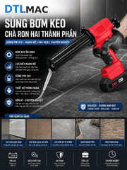 Súng Bắn Keo Chà Ron Epoxy 2 Thành Phần + 2 Pin 24V