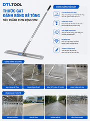 Thước Gạt Đánh Bóng Bê Tông Siêu Phẳng 81CM Rộng 9CM | DTLTOOL