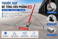 Thước Gạt Siêu Phẳng 3m | Thước Gạt Cán Nền Bê Tông Công Nghiệp
