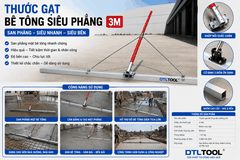 Thước Gạt Siêu Phẳng 3m | Thước Gạt Cán Nền Bê Tông Công Nghiệp