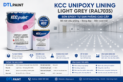 KCC Unipoxy Lining Light Grey Bộ 16L – Sơn Sàn Epoxy Tự San Phẳng Màu Ghi Sáng (Ral7035) Chính Hãng