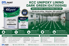 KCC Unipoxy Lining Dark Green Bộ 16L – Sơn Sàn Epoxy Tự San Phẳng Màu Xanh (G473505HS) Chính Hãng
