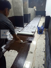 Vải Polyester có dệt khổ rộng 1m 60g/m² LDTL. Lưới Polyester chống thấm, gia cố góc chân tường, sàn mái