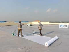 Vải Polyester có dệt khổ rộng 1m 60 - 65g/m² VDTL. Lưới Polyester chống thấm, gia cố góc chân tường, sàn mái