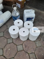 Vải Polyester có dệt khổ rộng 20cm 60 - 65g/m² VDTL. Lưới Polyester chống thấm, gia cố góc chân tường, sàn mái