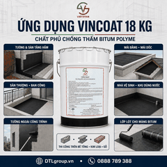 VINCOAT 18Kg – Sơn Lót Màng Chống Thấm Bitum, Tăng Bám Dính