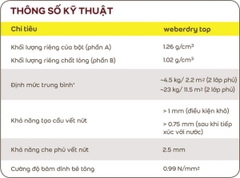 Weberdry Top 5kg - Chống thấm 2 Thành phần Xi Măng + Polymer đàn hồi cao