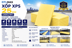 Xốp XPS 25mm (35kg/m³) | Tấm 1200x600mm | Cách Nhiệt, Chống Nóng, Tôn Nền, Bảo Vệ Chống Thấm