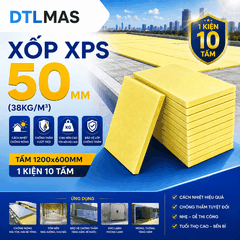 Xốp XPS 50mm (38kg/m³) | Tấm 1200x600mm | Cách Nhiệt, Chống Nóng, Tôn Nền, Bảo Vệ Chống Thấm