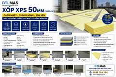Xốp XPS 50mm (38kg/m³) | Tấm 1200x600mm | Cách Nhiệt, Chống Nóng, Tôn Nền, Bảo Vệ Chống Thấm