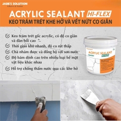 Keo trám trét, xử lý vết nứt co giãn Acrylic Sealant Hi-flex - Lon 5kg