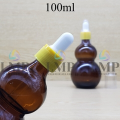 Chai hồ lô nắp bóp khoen nhựa sọc có nắp chụp 100ml