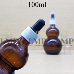 Chai hồ lô nắp bóp khoen nhựa sọc có nắp chụp 100ml