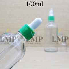 Chai tinh dầu nắp bóp khoen nhựa sọc có nắp chụp 100ml