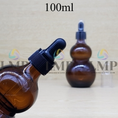 Chai hồ lô nắp bóp khoen nhựa sọc có nắp chụp 100ml