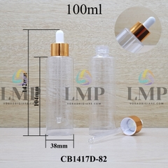 Chai PETG vai ngang nắp bóp khoen nhôm 100ml
