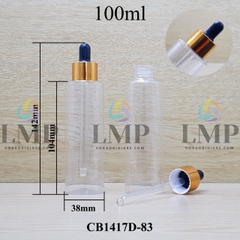 Chai PETG vai ngang nắp bóp khoen nhôm 100ml