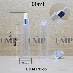 Chai PETG vai ngang nắp bóp khoen nhôm 100ml