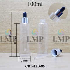 Chai PETG vai ngang nắp bóp khoen nhôm 100ml