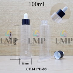 Chai PETG vai ngang nắp bóp khoen nhôm 100ml