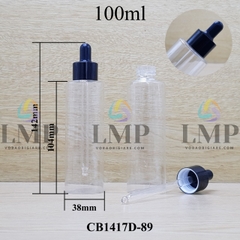 Chai PETG vai ngang nắp bóp khoen nhôm 100ml