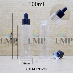 Chai PETG vai ngang nắp bóp khoen nhôm 100ml