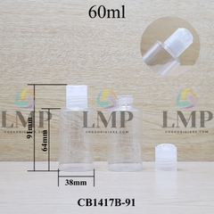 Chai PETG vai ngang nắp nhấn