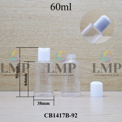 Chai PETG vai ngang nắp nhấn