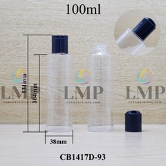 Chai PETG vai ngang nắp nhấn